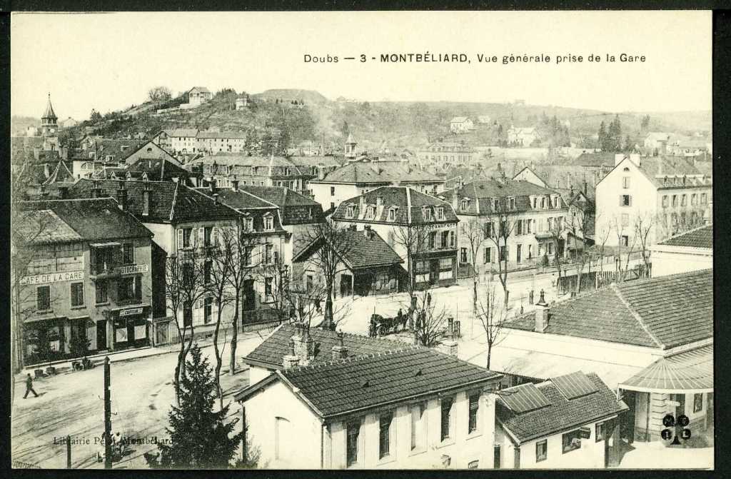 Carte postale ancienne : Montbéliard, vue générale prise de la Gare