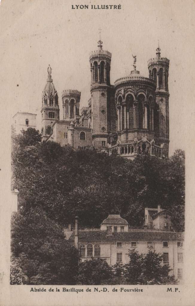 LYON - Abside de la Basilique de N.D. de Fourvière, carte postale recto