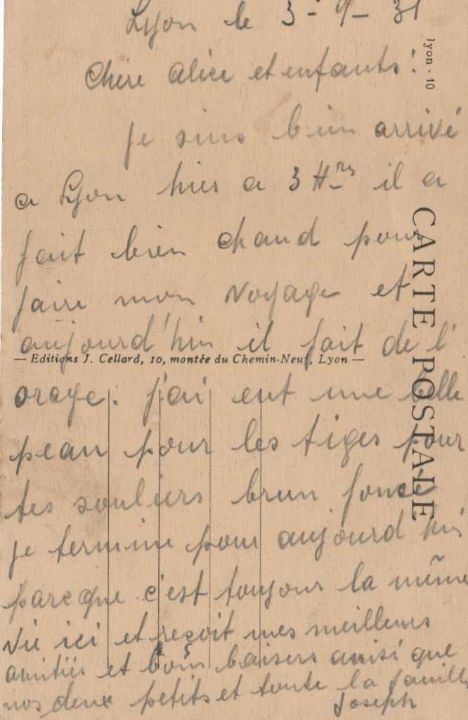 LYON - La gare des Brotteaux et le central Lalande, carte postale verso