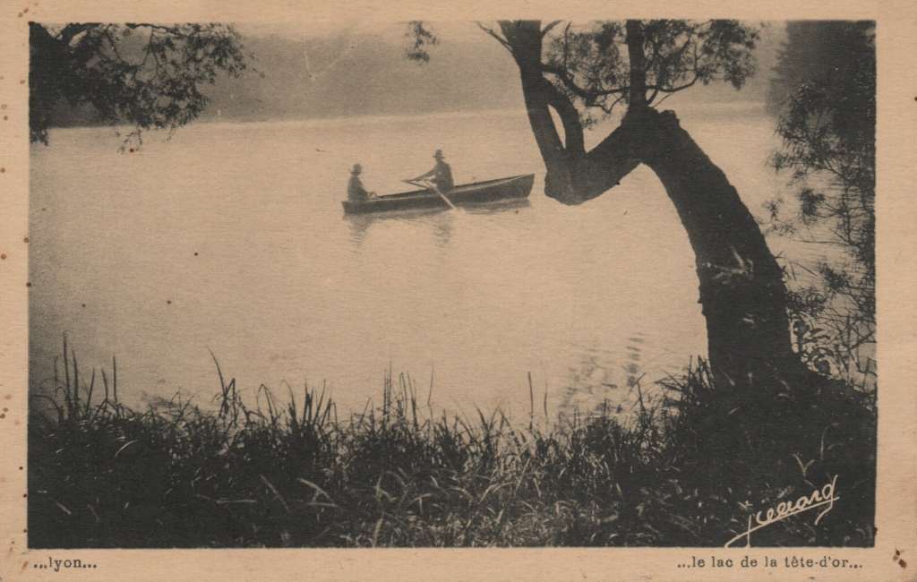 LYON - Le lac de la Tête d’or, carte postale recto