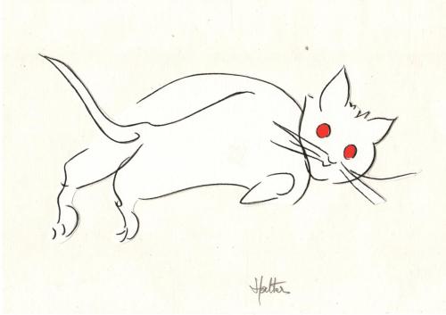 CHAT AUX YEUX ROUGES