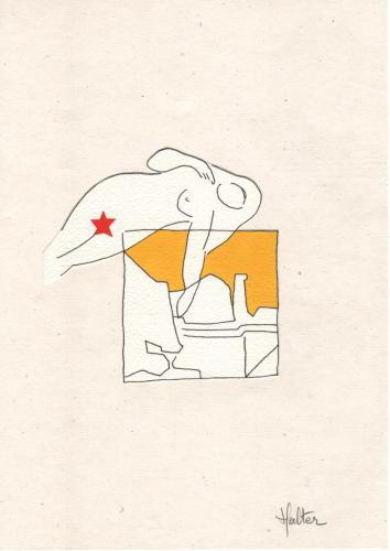 FENÊTRE, FEMME ÉTOILE HAUT