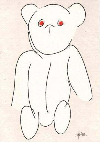 OURS AUX YEUX ROUGES