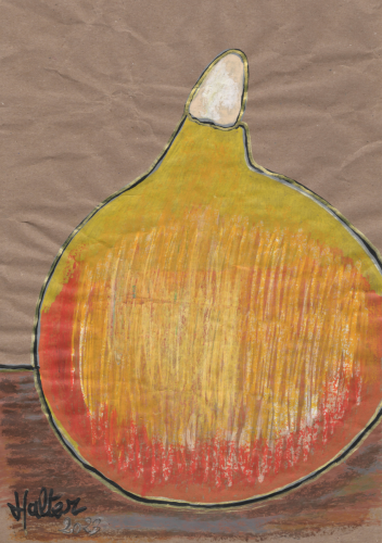 POTIRON SUR FOND BRUN